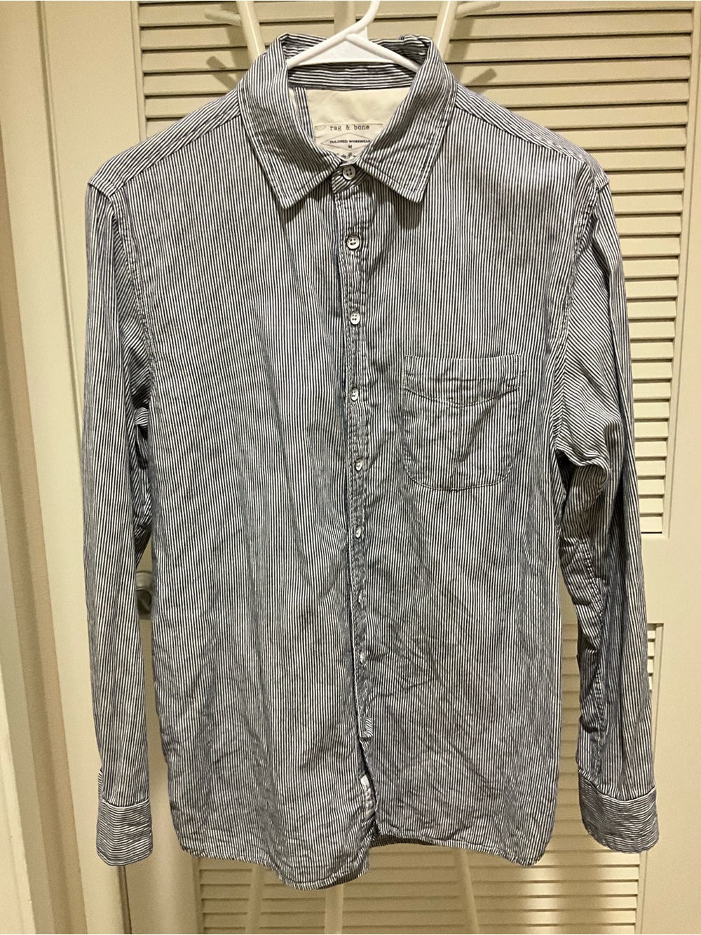 rag & bone cotton linen blend Striped Button-Down Shirt